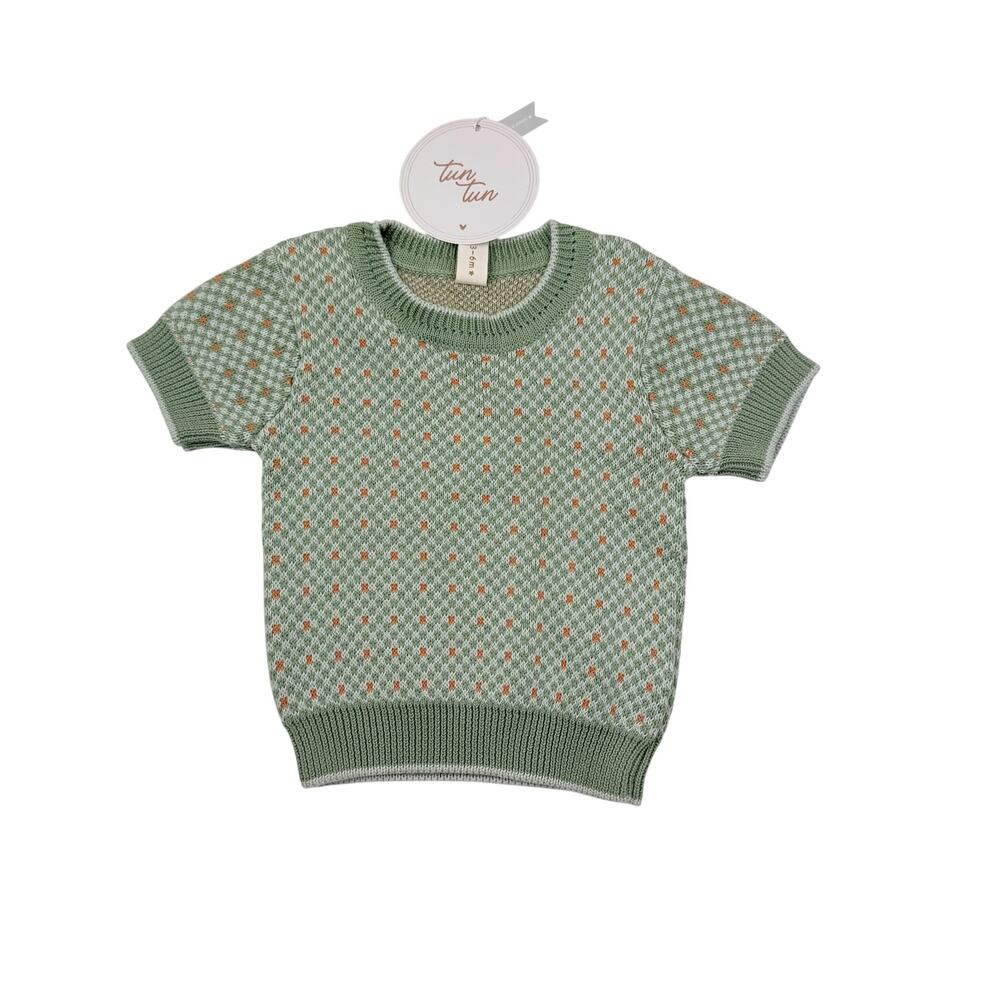 NWT Tun Tun Pima Cotton Oscar Top in Green, 3/6m